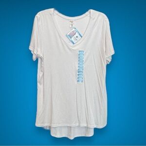 Members Mark Favorite Everyday Tee White S/S V-neck Shirt Top Size L NWT
